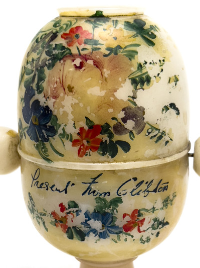 Victorian Alabaster Peep Eggs, Group of 5