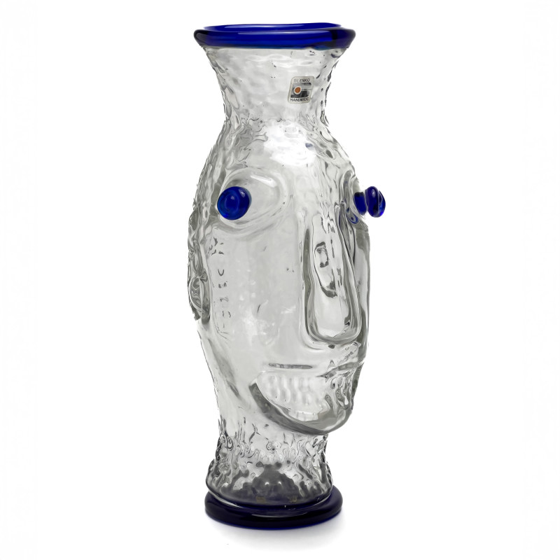 Blenko Glass Company - Blue Face Vase