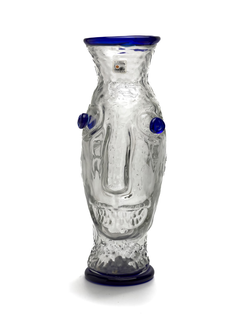 Blenko Glass Company - Blue Face Vase