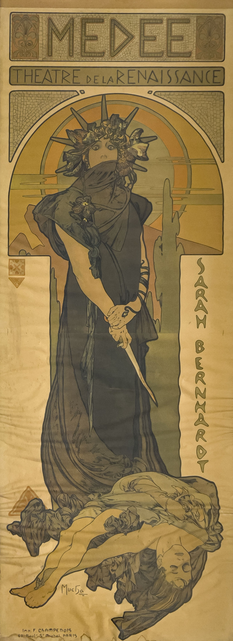 Alphonse Mucha - Medée (Medea) (Poster for a performance by Sarah Bernhardt at the Théâtre de la Renaissance, Paris)