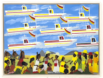 Deloris Anglin - Untitled (Figures and Boats)