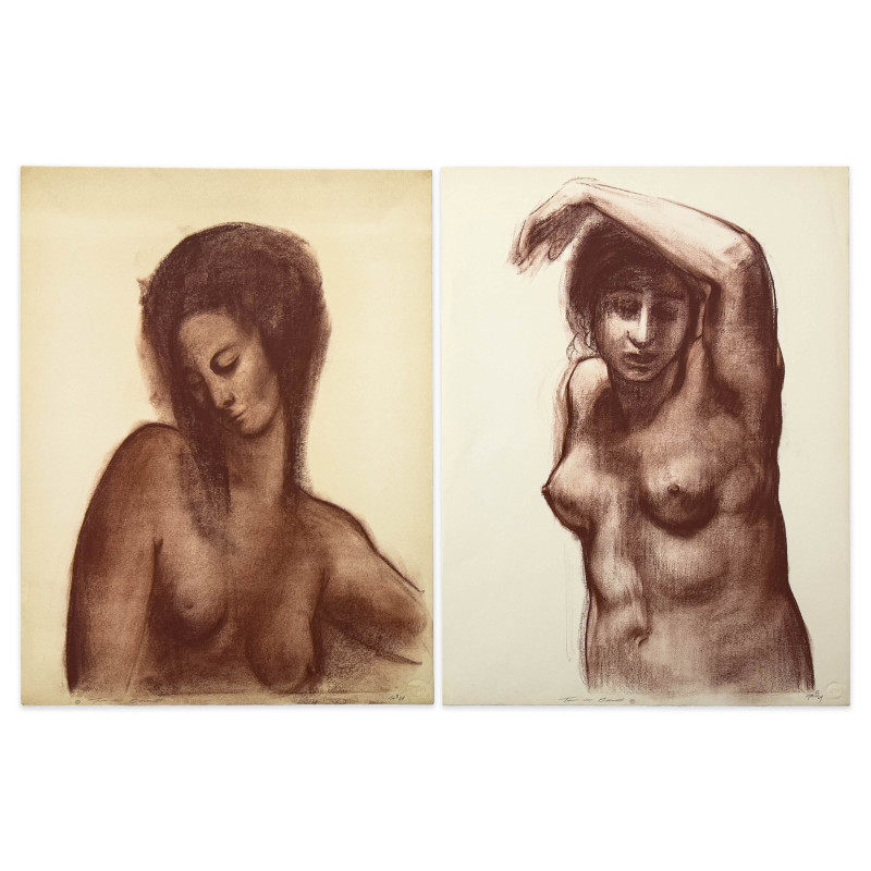 Thomas Barnett - Untitled (Red Nudes), Group of 2