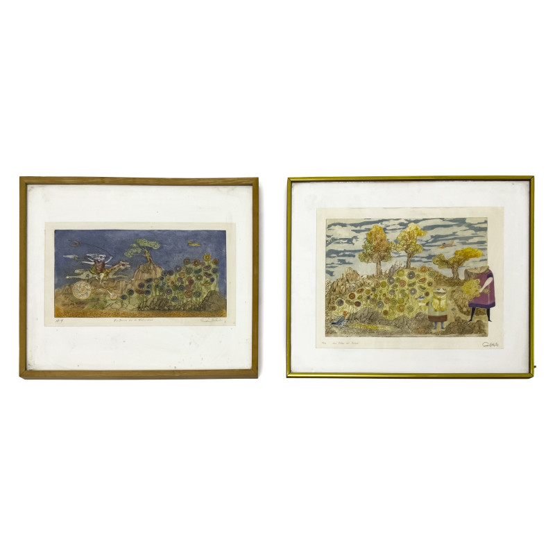 Guillermo Silva Santamaria - Two Editions (Figures in Landscape)