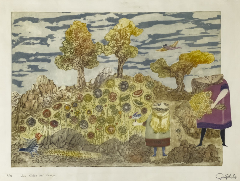 Guillermo Silva Santamaria - Two Editions (Figures in Landscape)