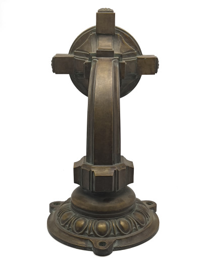 Architectural Large Exterior Bronze Sconces, Pair