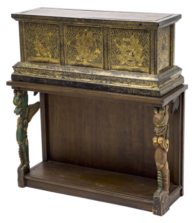 Asian - Small Thai Manuscript Box/Stand, Pairs