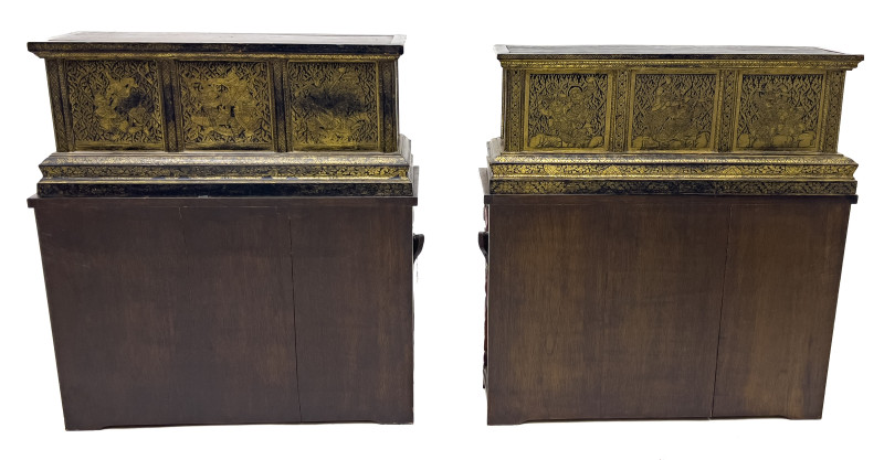 Asian - Small Thai Manuscript Box/Stand, Pairs