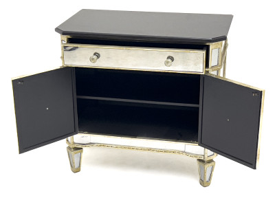 Pair of Hollywood Regency Style Mirrored Nightstands