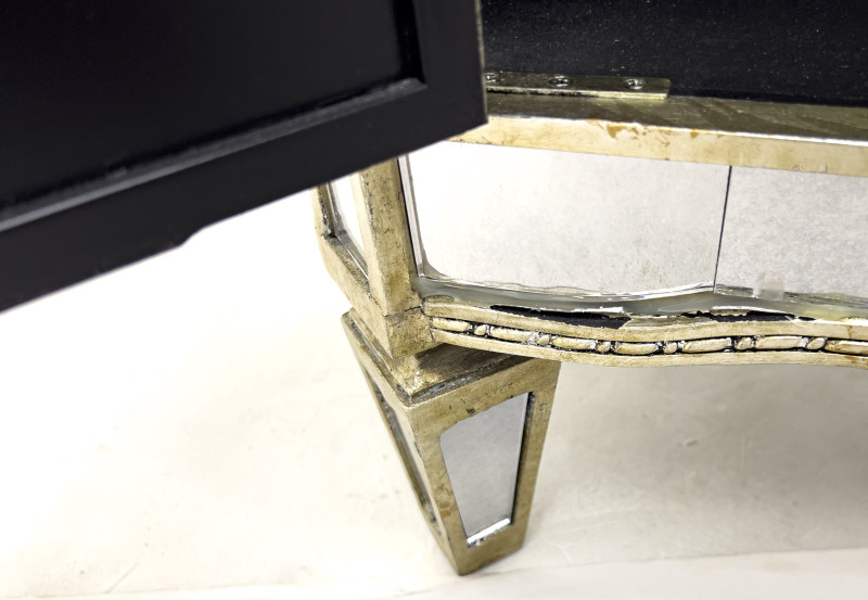 Pair of Hollywood Regency Style Mirrored Nightstands