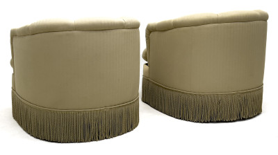 Tan Club Chairs, Pair