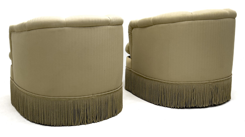 Tan Club Chairs, Pair