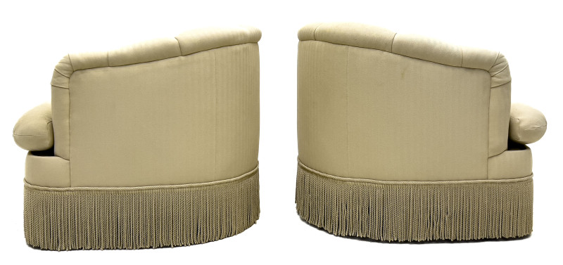 Tan Club Chairs, Pair