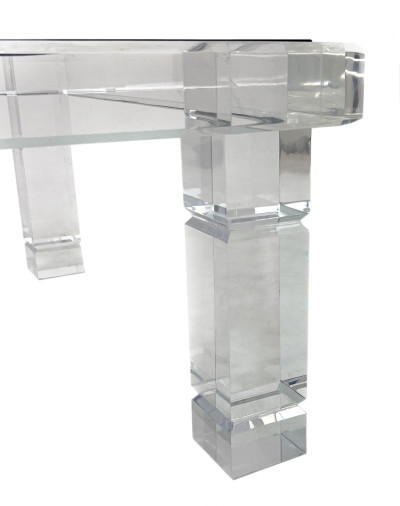 Karl Springer Style Lucite Square Coffee Table