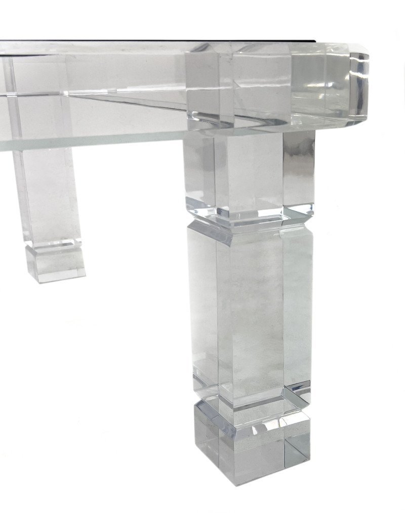 Karl Springer Style Lucite Square Coffee Table