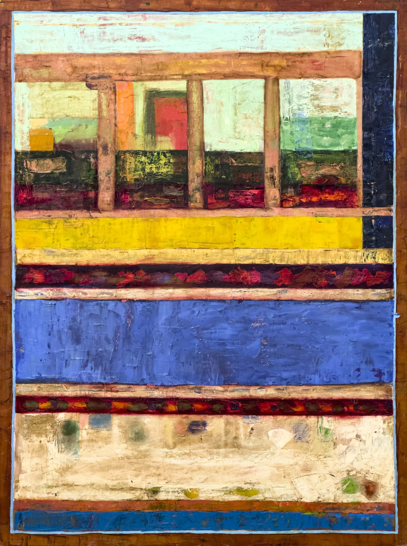 Janet Cooling - Untitled (Geometric Composition in Blue, Red, and Yellow)