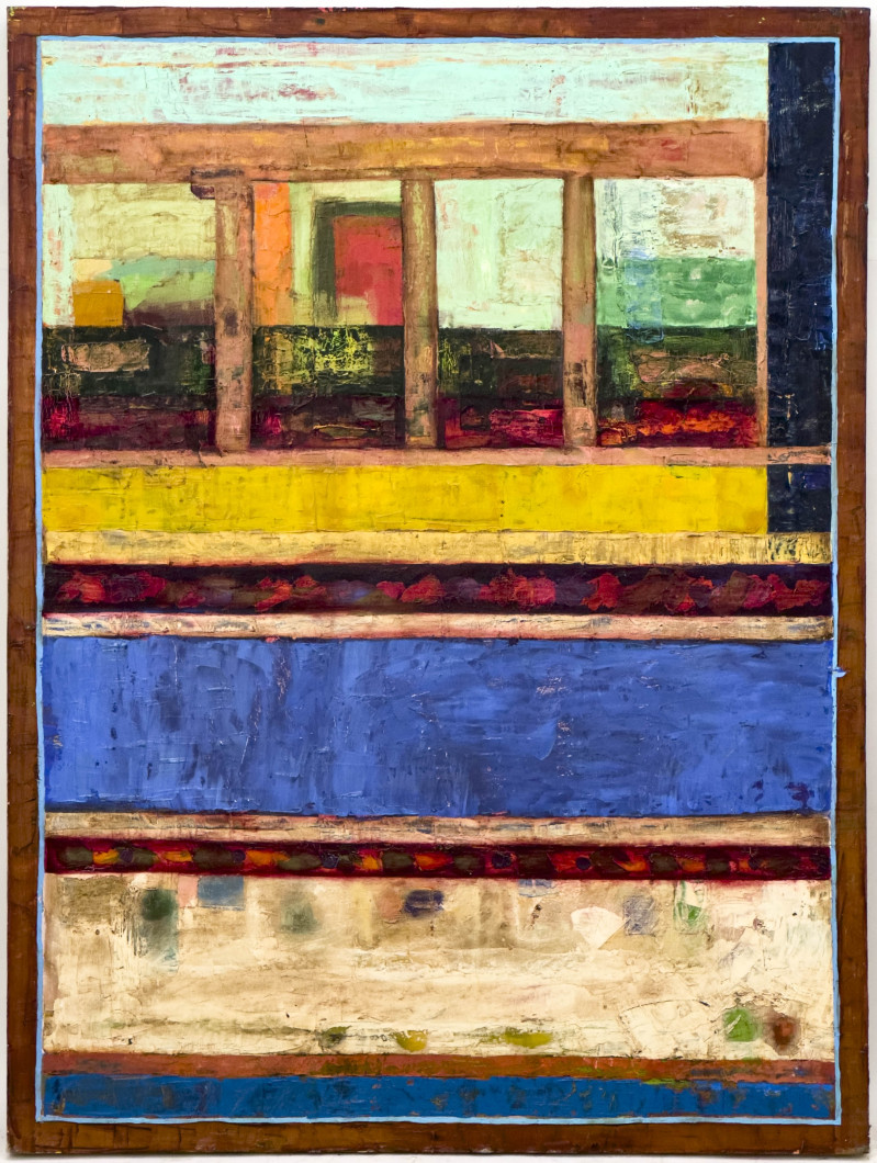 Janet Cooling - Untitled (Geometric Composition in Blue, Red, and Yellow)