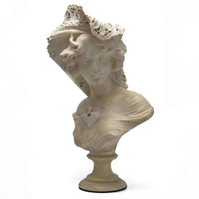 Victorian Alabaster Bust of a Woman