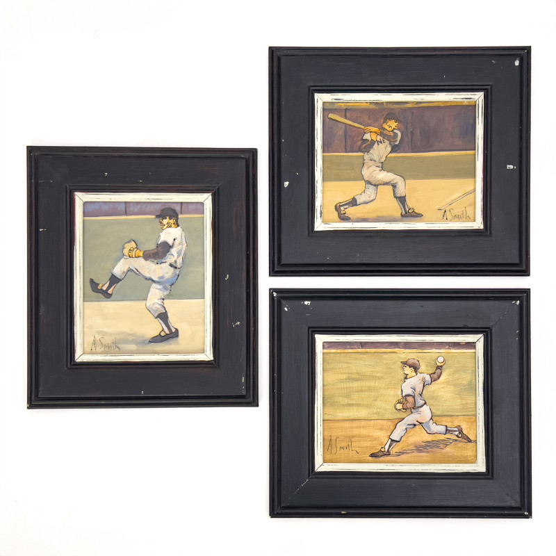 Arthur Smith - Baseball Scenes, Group of 3