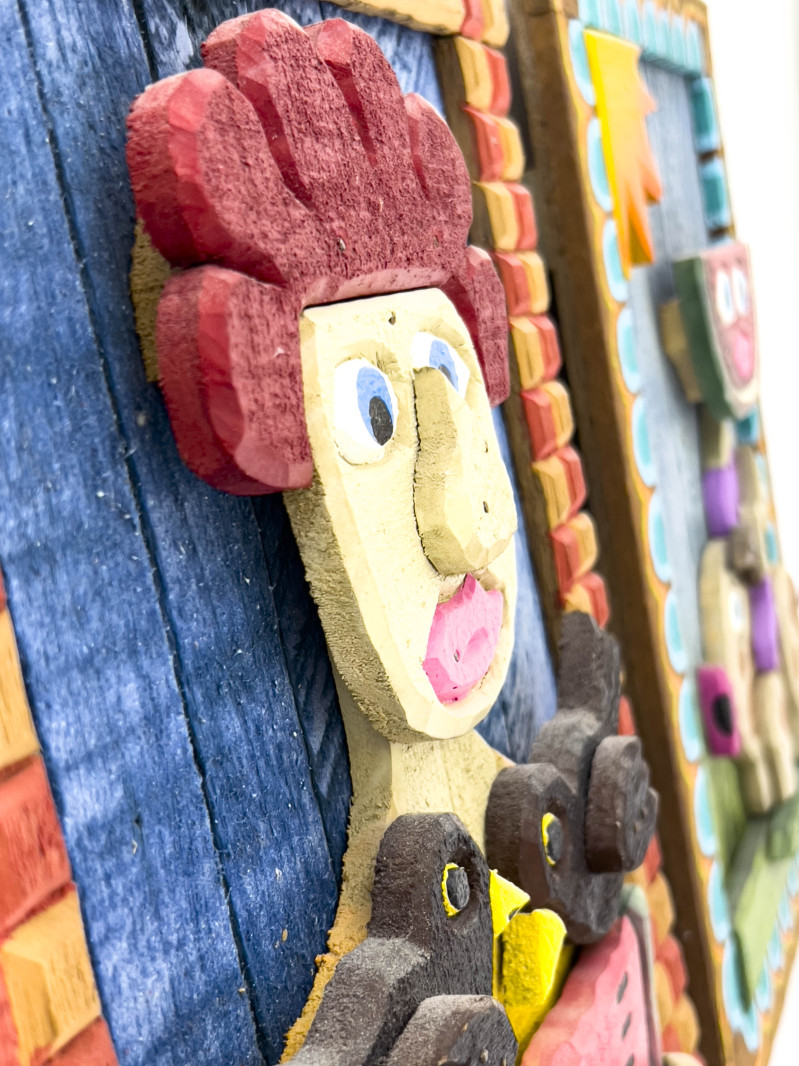 Larry Wilson - Folk Art Watermelon Wood Assemblages, 2 Works