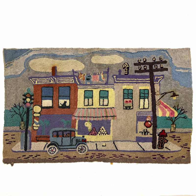 Folk Art City Hook Rug