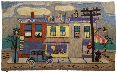 Folk Art City Hook Rug