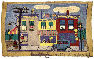 Folk Art City Hook Rug