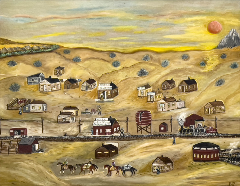 Folk Art Western Scene
