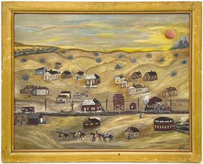 Folk Art Western Scene