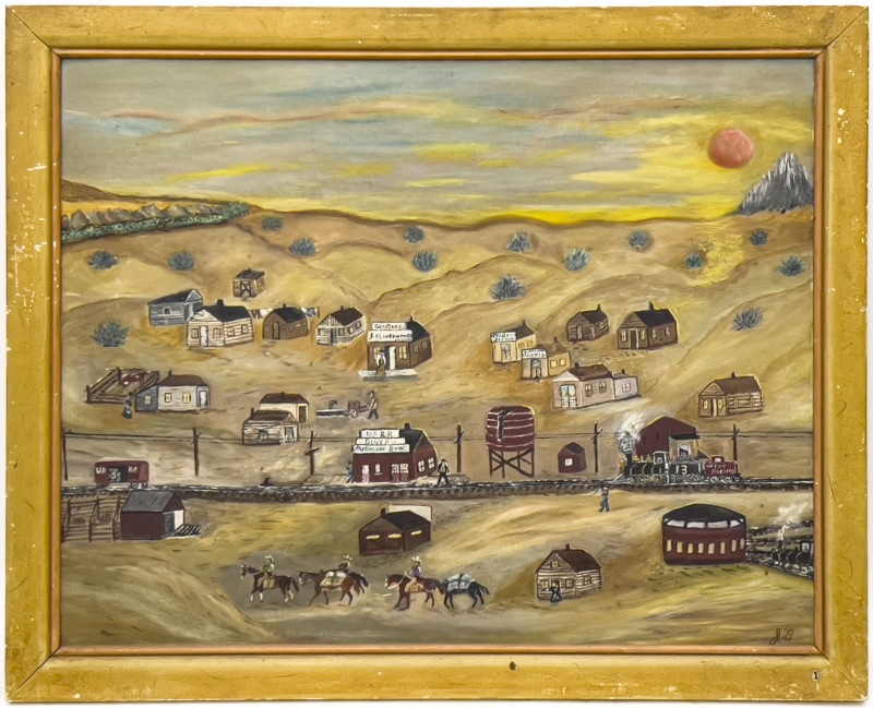 Folk Art Western Scene