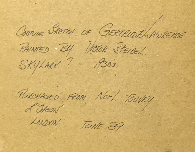 Victor Stiebel - Costume Sketch of Gertrude Lawrence