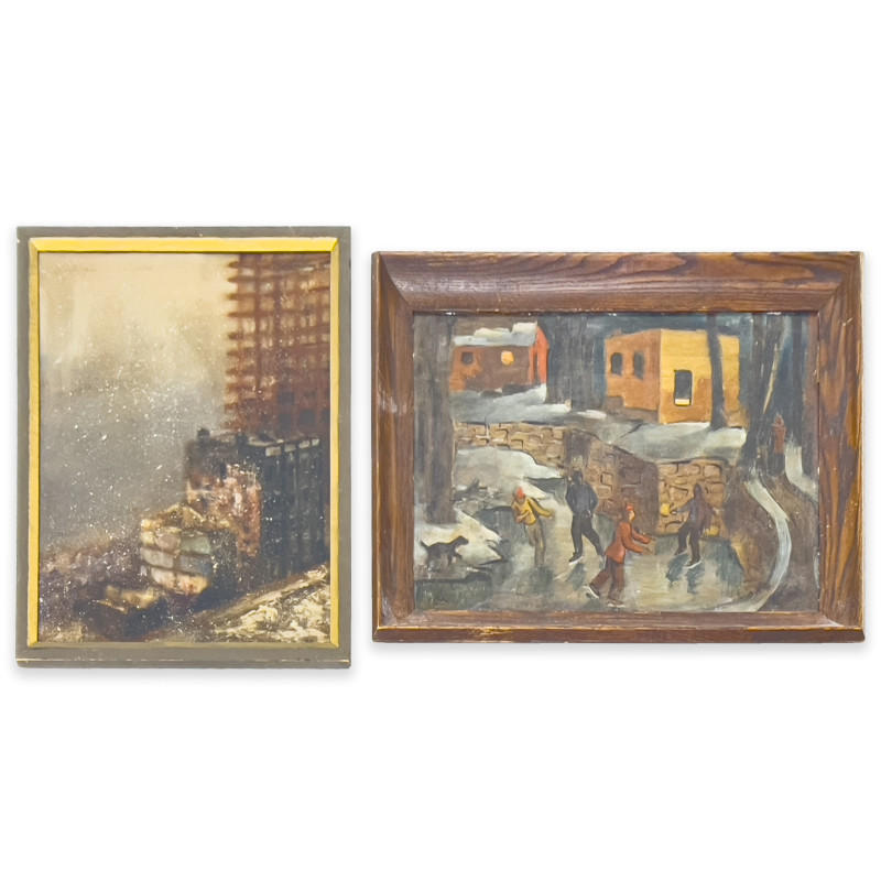 Winter City Paintings, 2 Works