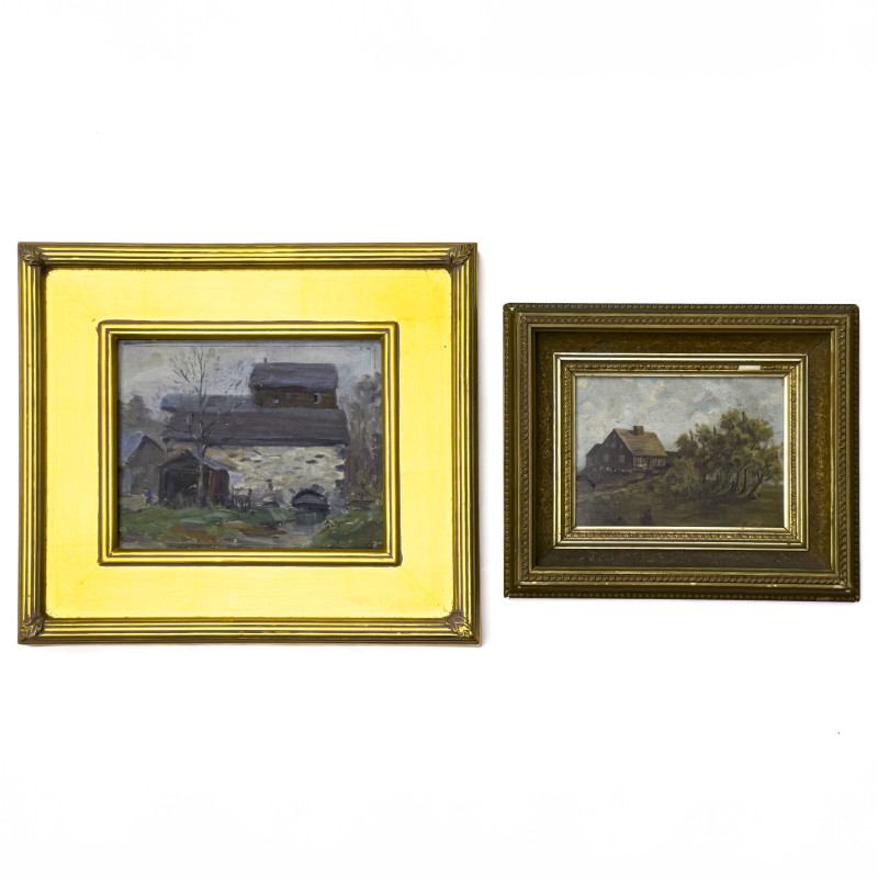 Farm Scene Paintings, 2 Works