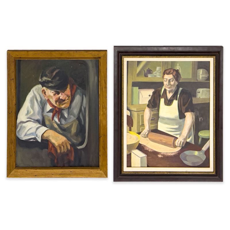 Unknown Artist - Portrait Paintings, 2 Works