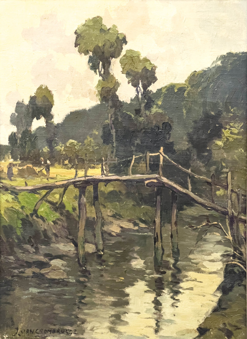 Unknown Artist - Bridge over Stream Painting