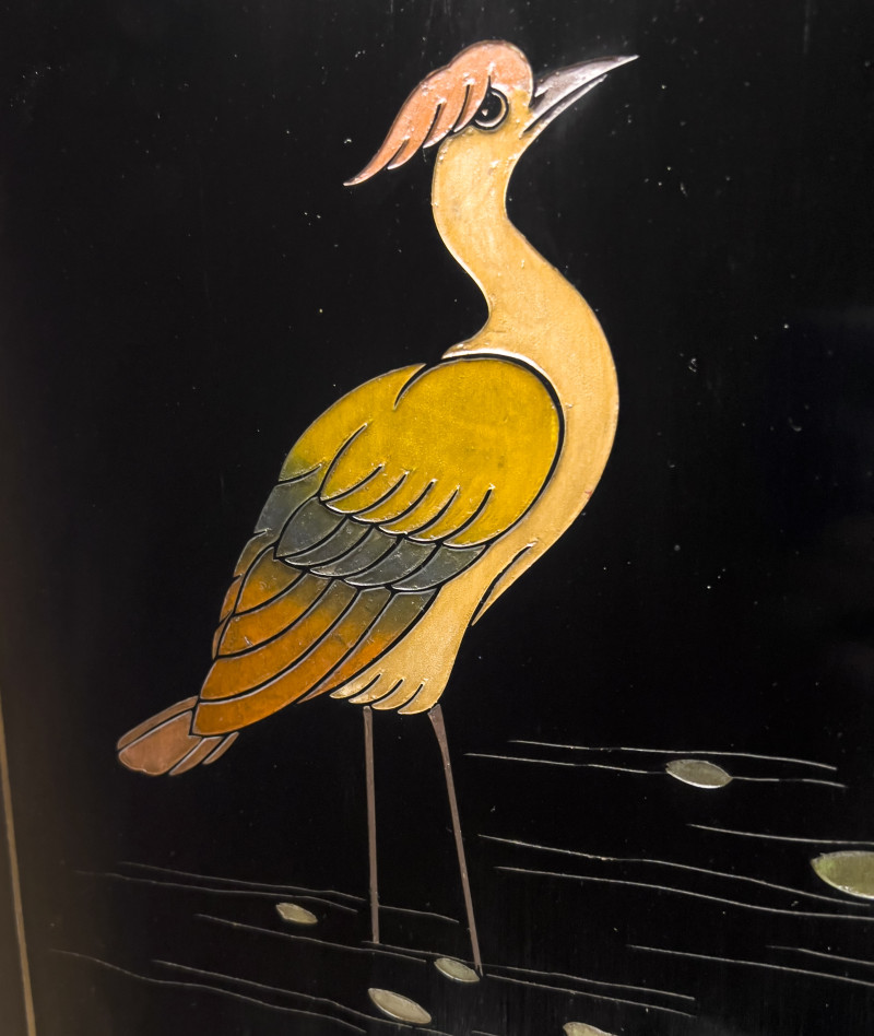 Eight Panel Asian Folding Lacquer Screen