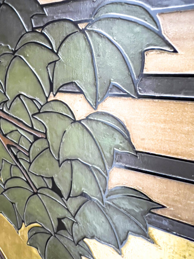 Eight Panel Asian Folding Lacquer Screen