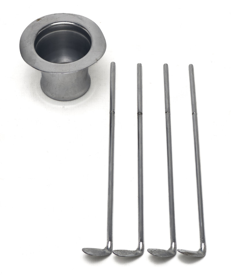 Chase Brass and Others - Jigger AND Swizzler Chrome Bar Set and Top Hat Vodka Bucket and Bar Set