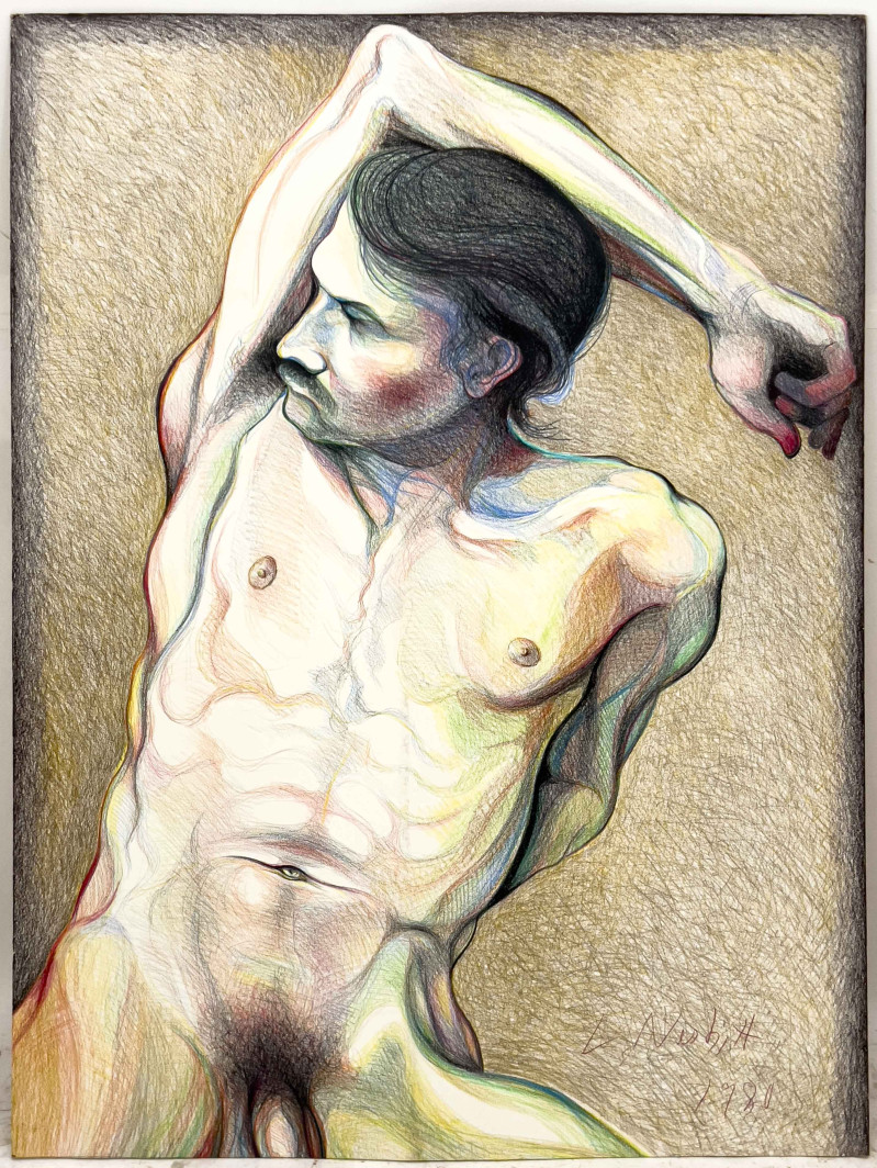 Lowell Nesbitt - Untitled (Nude Male)