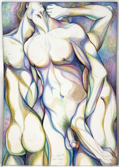 Lowell Nesbitt - Untitled (Complex Nude Figure)