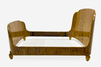 Art Deco Exotic Wood Veneer Bed