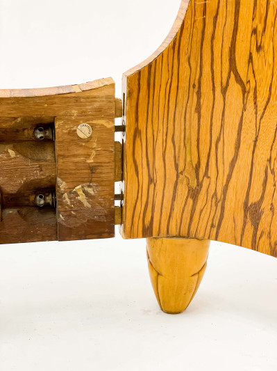 Art Deco Exotic Wood Veneer Bed