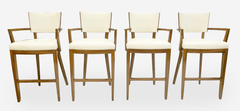 A. Rudin Bar stools model no. 82 (Group of 4) with contemporary high top table