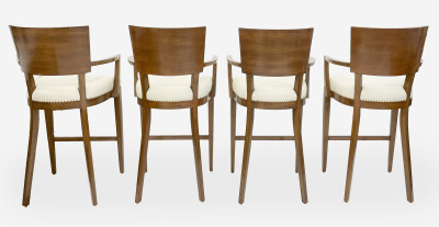 A. Rudin Bar stools model no. 82 (Group of 4) with contemporary high top table