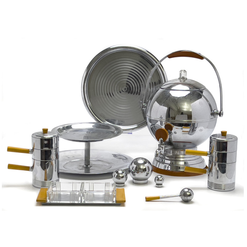 Manning, Bowman &amp; Co. and Chase Brass - Coffee Service, Group of 10