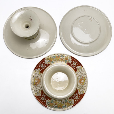 Ashworth Brothers - Floral Landscape Plates and Compotes, Group of 17