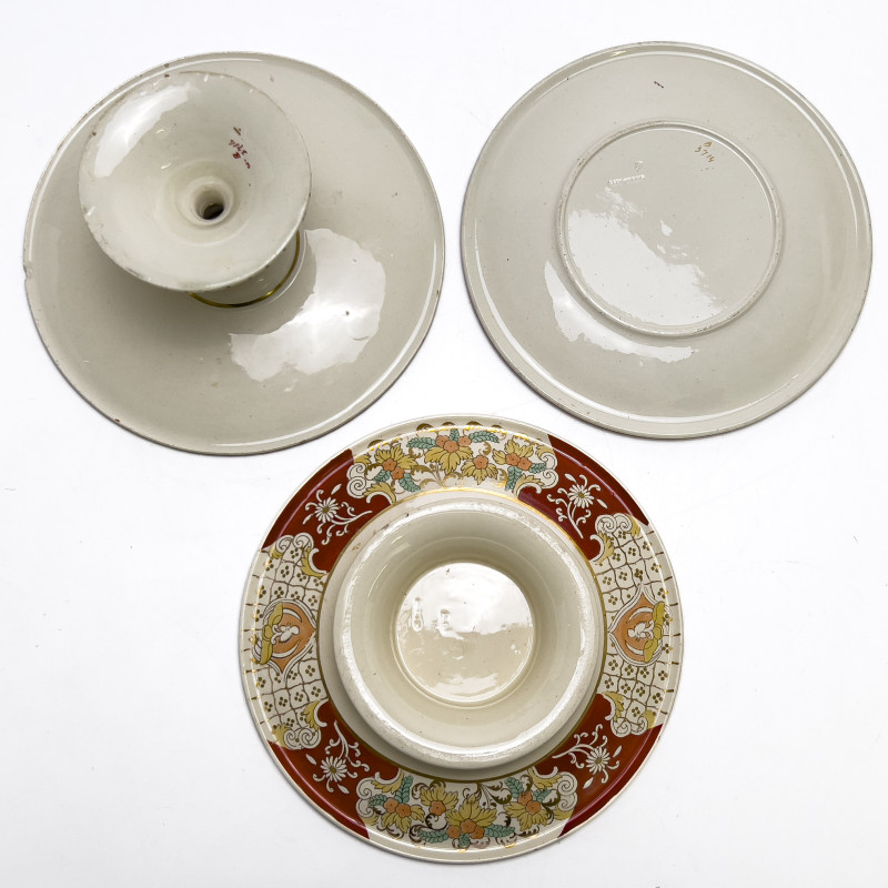 Ashworth Brothers - Floral Landscape Plates and Compotes, Group of 17