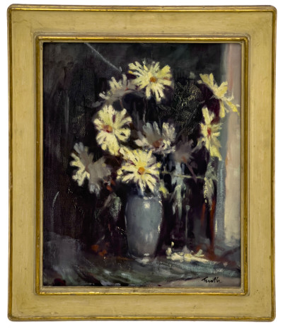 Arnold E. Turtle - Yellow Flowers in Blue Vase