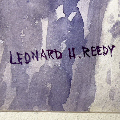 Leonard Howard Reedy - Indians Running Buffalo Over Cliff