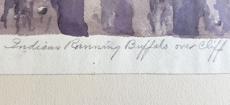 Leonard Howard Reedy - Indians Running Buffalo Over Cliff