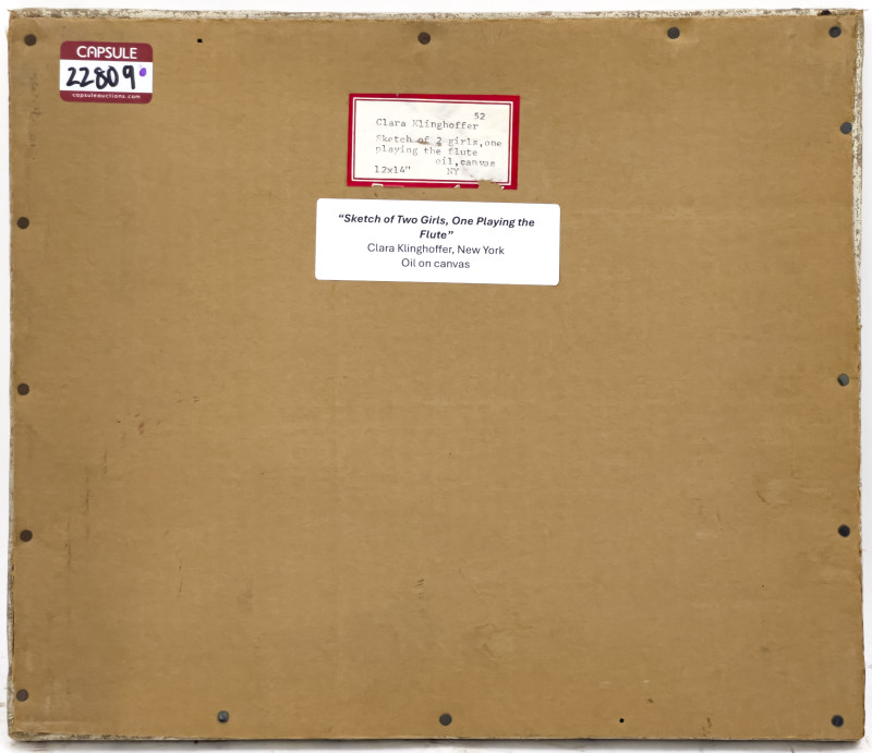 Clara Klinghoffer - Sketch of Two Girls, One Playing the Flute